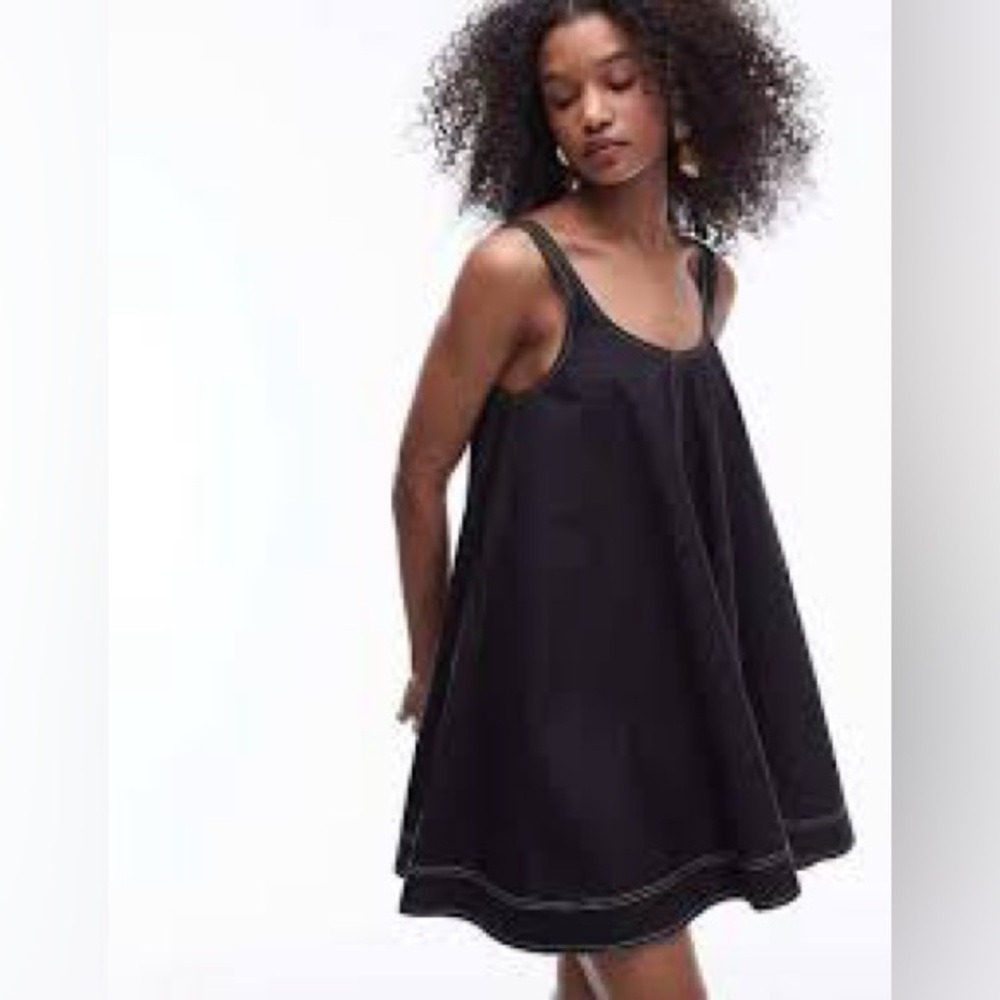 NWT Topshop Poplin Trapeze Mini Dress